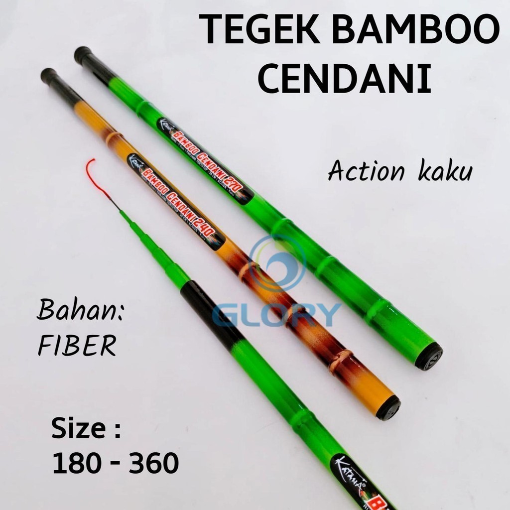 Katana Bamboo Cendani 180 210 270 300 360 Joran Tegek Ruas Pendek Bahan Fiber Action Kaku Tangkai To