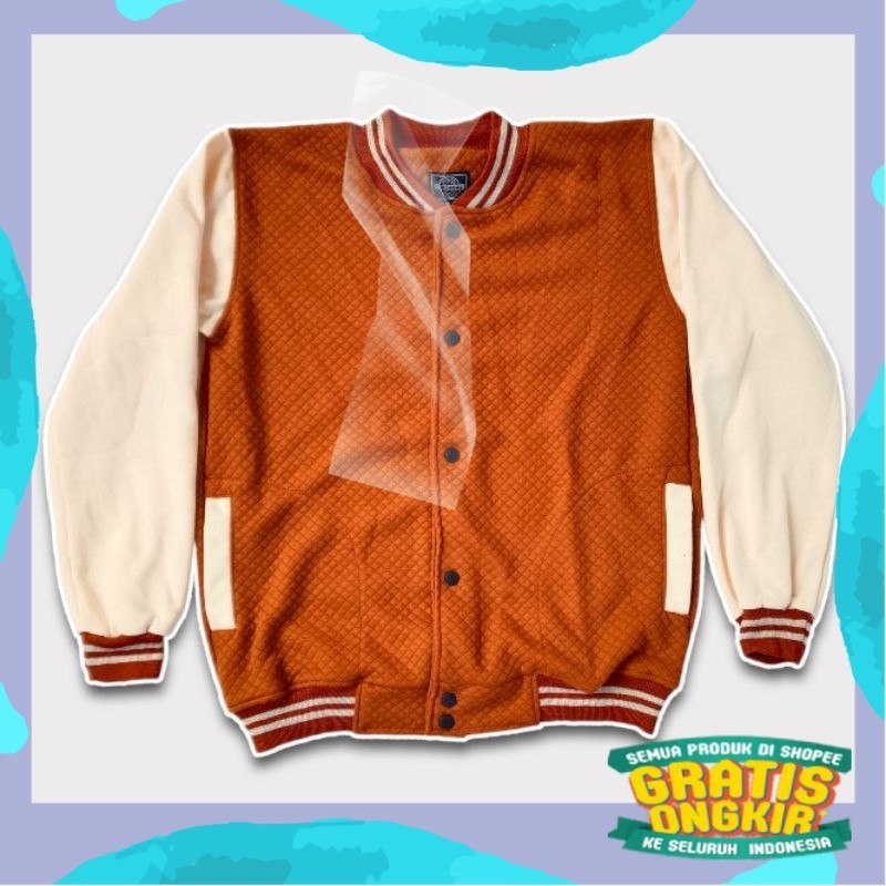 Jaket Baseball Varsity Motif Diamond Tebal - Varsity Jacket Pria Wanita Terbaru/ Prambowo