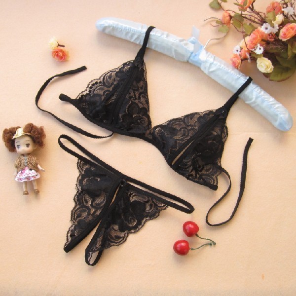 promo Set Bra Set Sexy & Celana Dalam Lace BRA SET - Ungu termurah - Hitam
