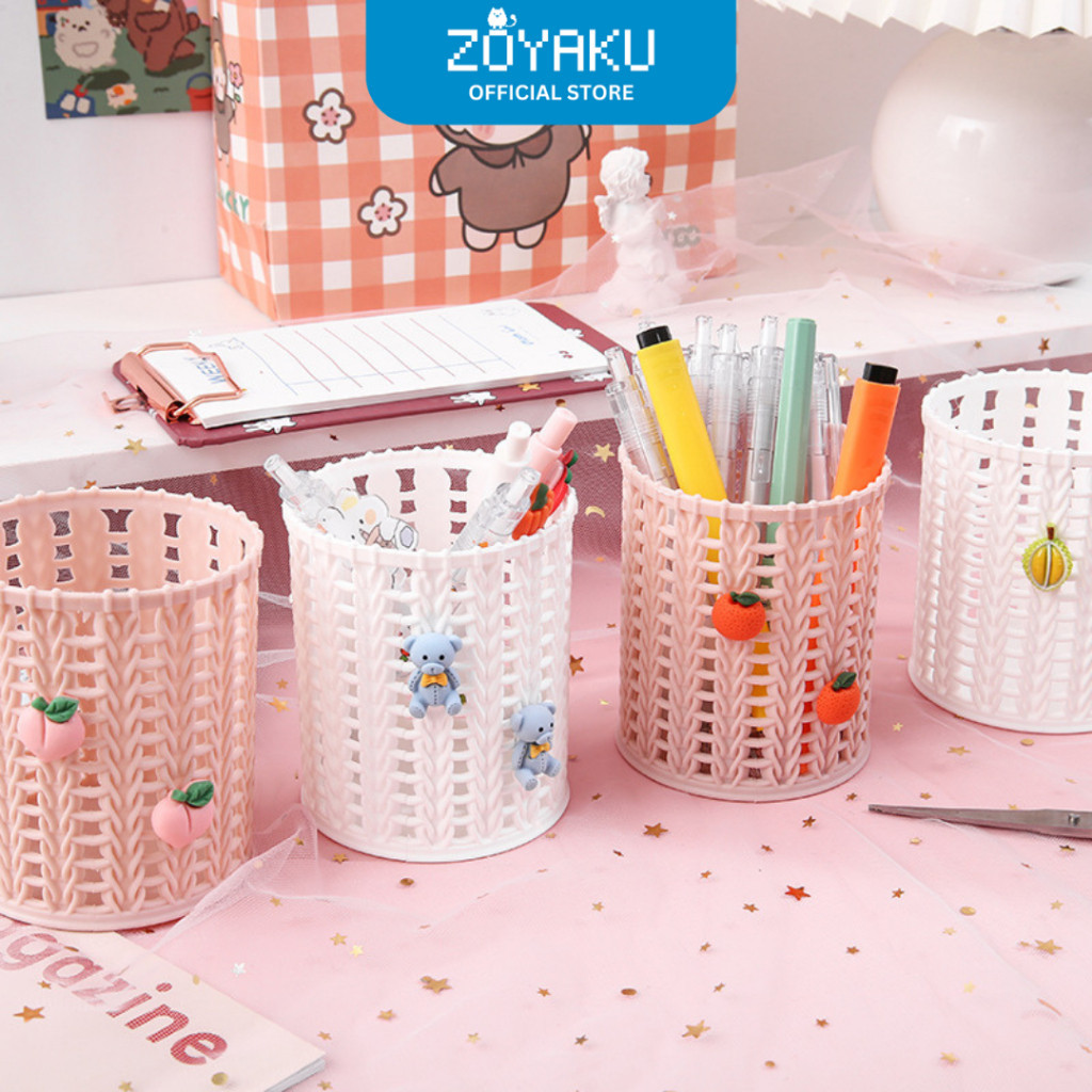 

JB - Tempat Alat Tulis Keranjang Holder Pena Pensil Serbaguna Model Rotan STY7010