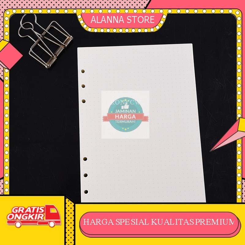 

Loose Leaf Binder Paper Refill 6 Lubang A5 80 Pages Doted Kertas Refill Binder