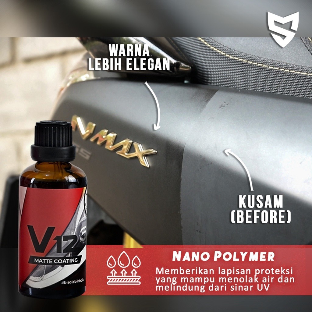 V12 Matte Coating - Perawatan Cat Doff Motor/Mobil 50ml