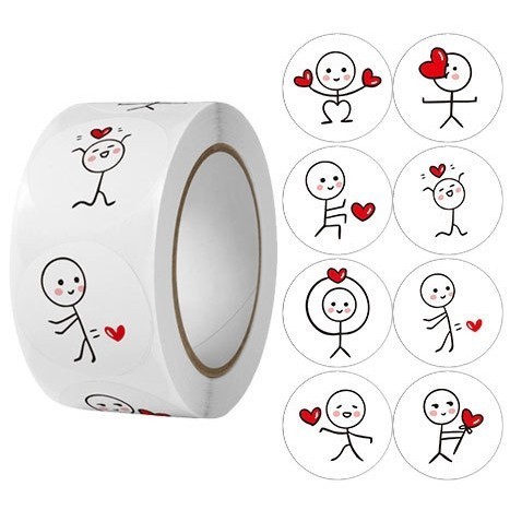 

Tape Isolasi Stiker Motif Kartun Orang Lucu dan Hati (500 Stiker)