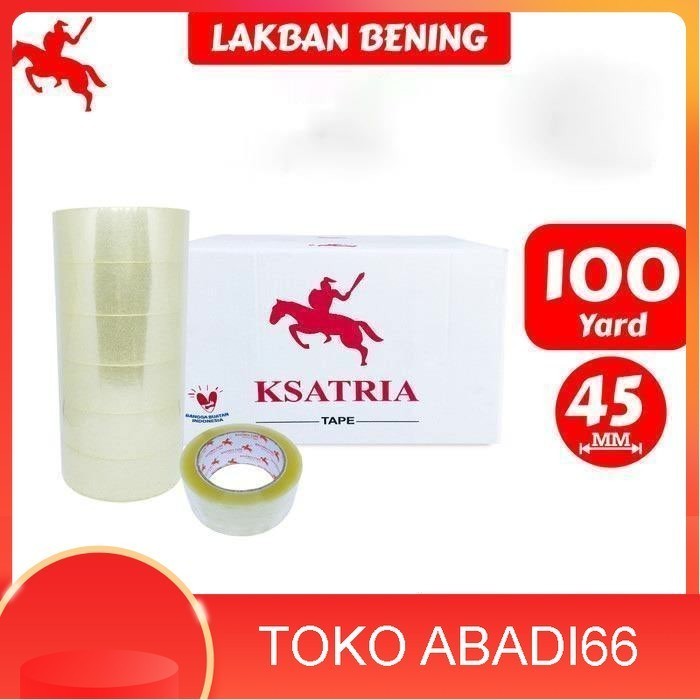 

Lakban Ksatria Tape Ukuran 45 x 100 Yard Kemasan 1 Slop Isi 6