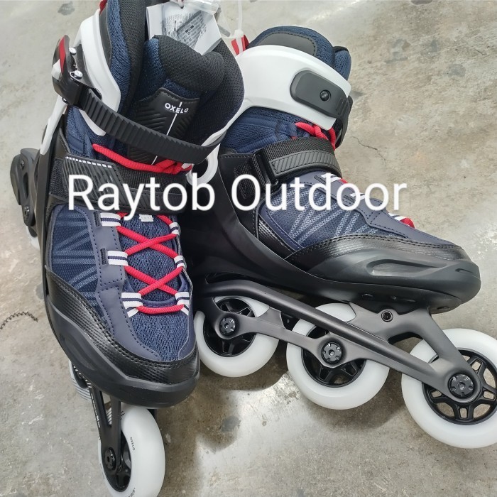 Sepatu roda Inline skates Dewasa FIT500 Fitness blue red