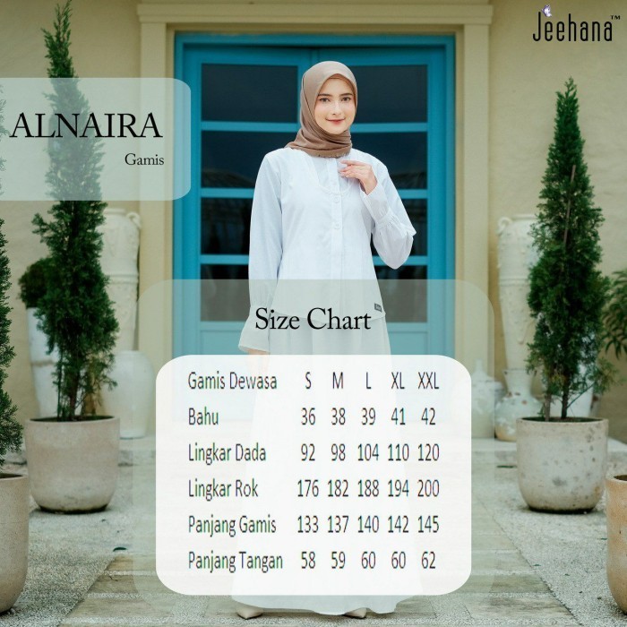 baju gamis wanita katun toyobo putih polos dress muslim alnaira jhn - S