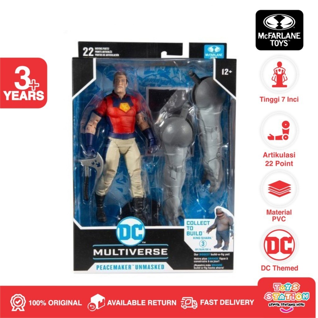 Action Figure Mcfarlane DC Multiverse Peacemaker Unmasked Original - Toyzstatioon