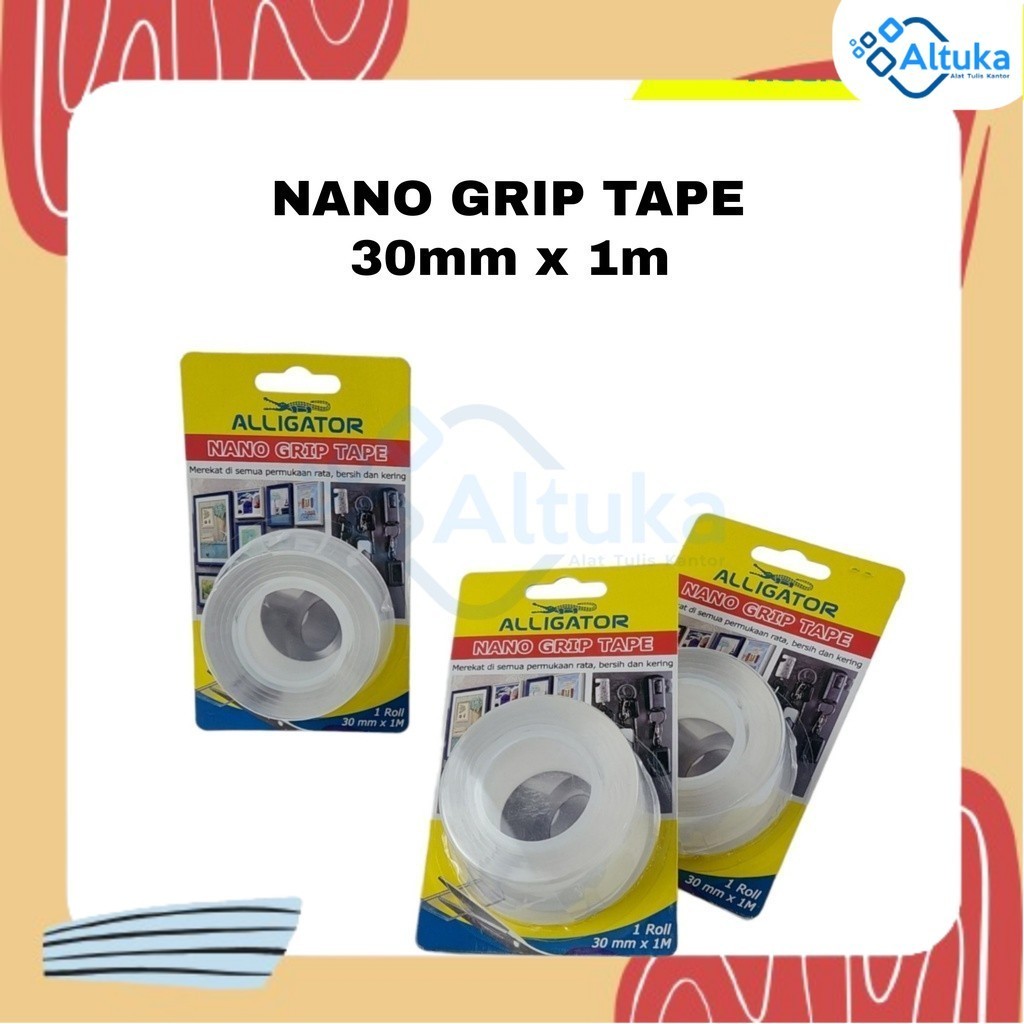 

Double Tape / Perekat Bolak Balik Nano Grip Tape 30mmx1m Alligator