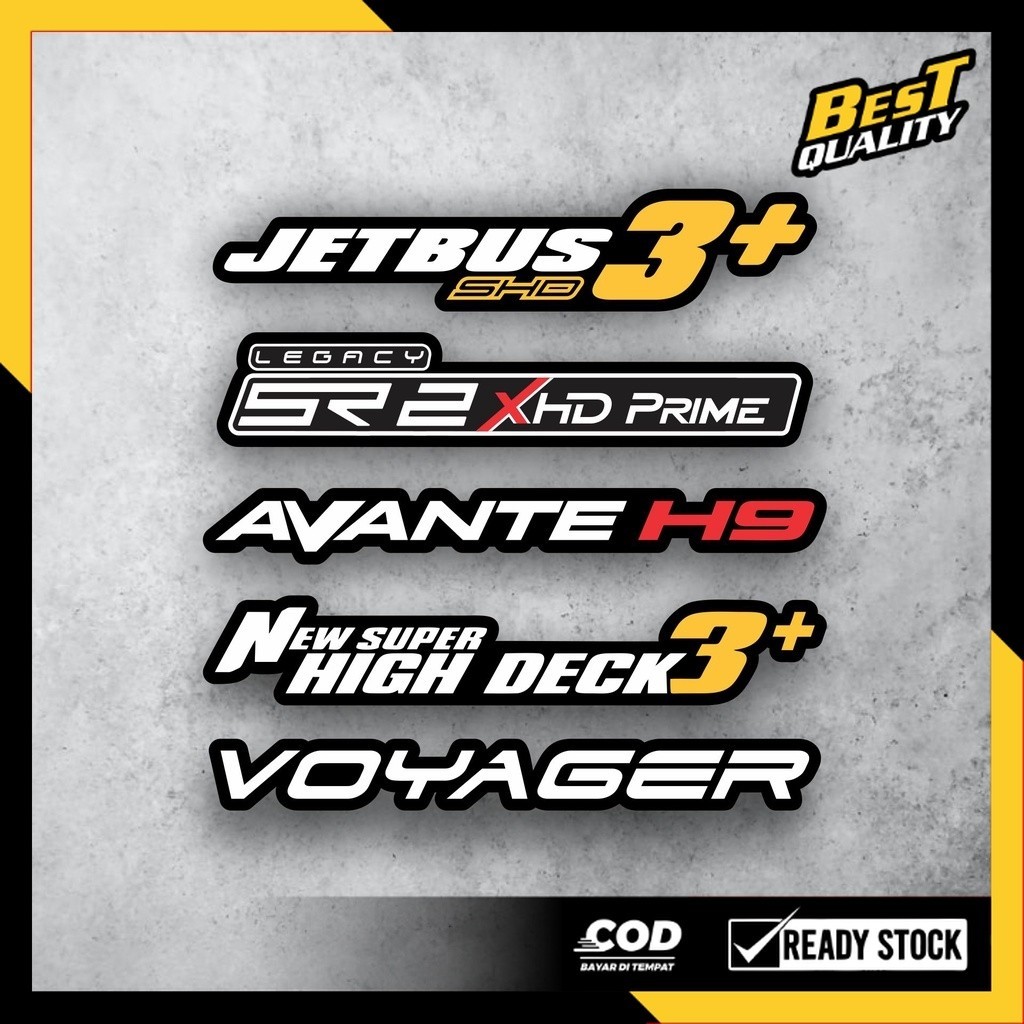 Stiker Bus 5 PCS STIKER BODY BIS JETBUS 3 SHD SR 2 XHD PRIME AVANTE H9 NEW SUPER HIGH DECK3 VOYAGER 