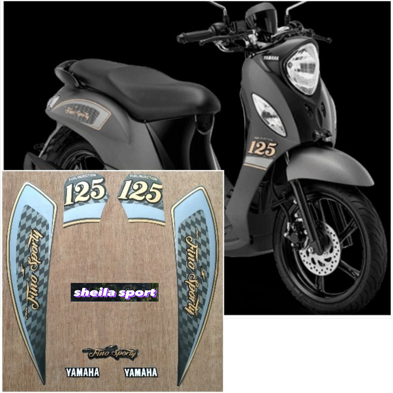 Striping fino stiker Yamaha Fino sporty 125 abu abu grey tahun 2022 2023 kualitas bagus