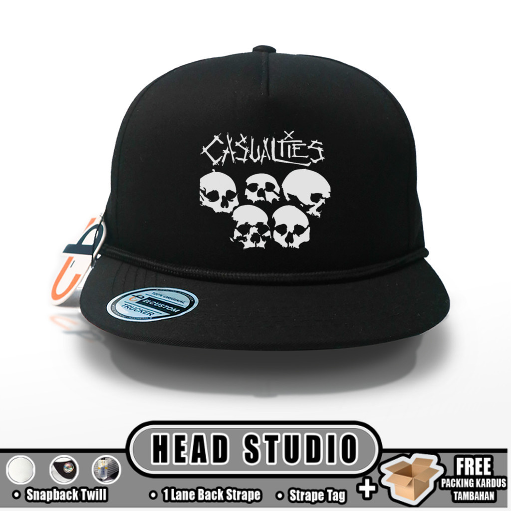 Headstudio - THE CASUALITIES SNAPBACK CAPS /  Band / Topi Snapback / Topi Twill / Topi Baseball Cowo