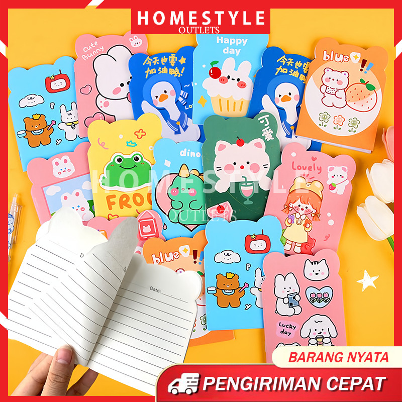 Buku Memo Notebook Animal / Notebook Karakter Binatang / Buku Tulis Mini Notebook / Mini Motif Lucu Bertelinga