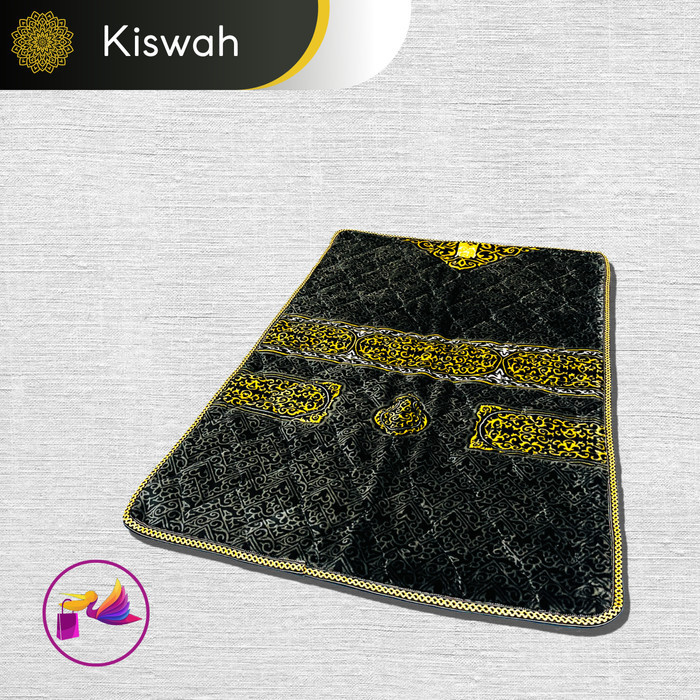 Sajadah Tebal Kiswah Hitam  Busa Empuk Jumbo - Random