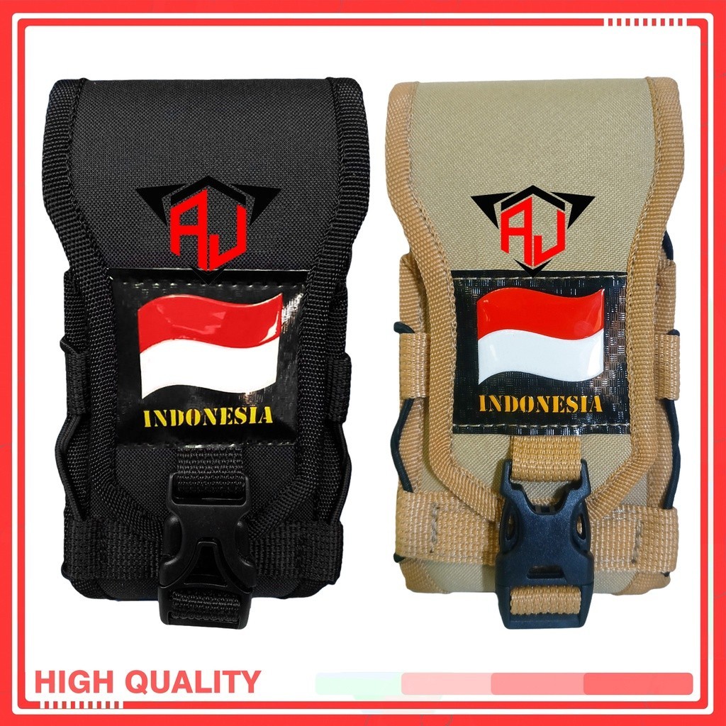 Aj Sarung Hp Bendera Sarung hp Tactical Logo Bendera Double Slot