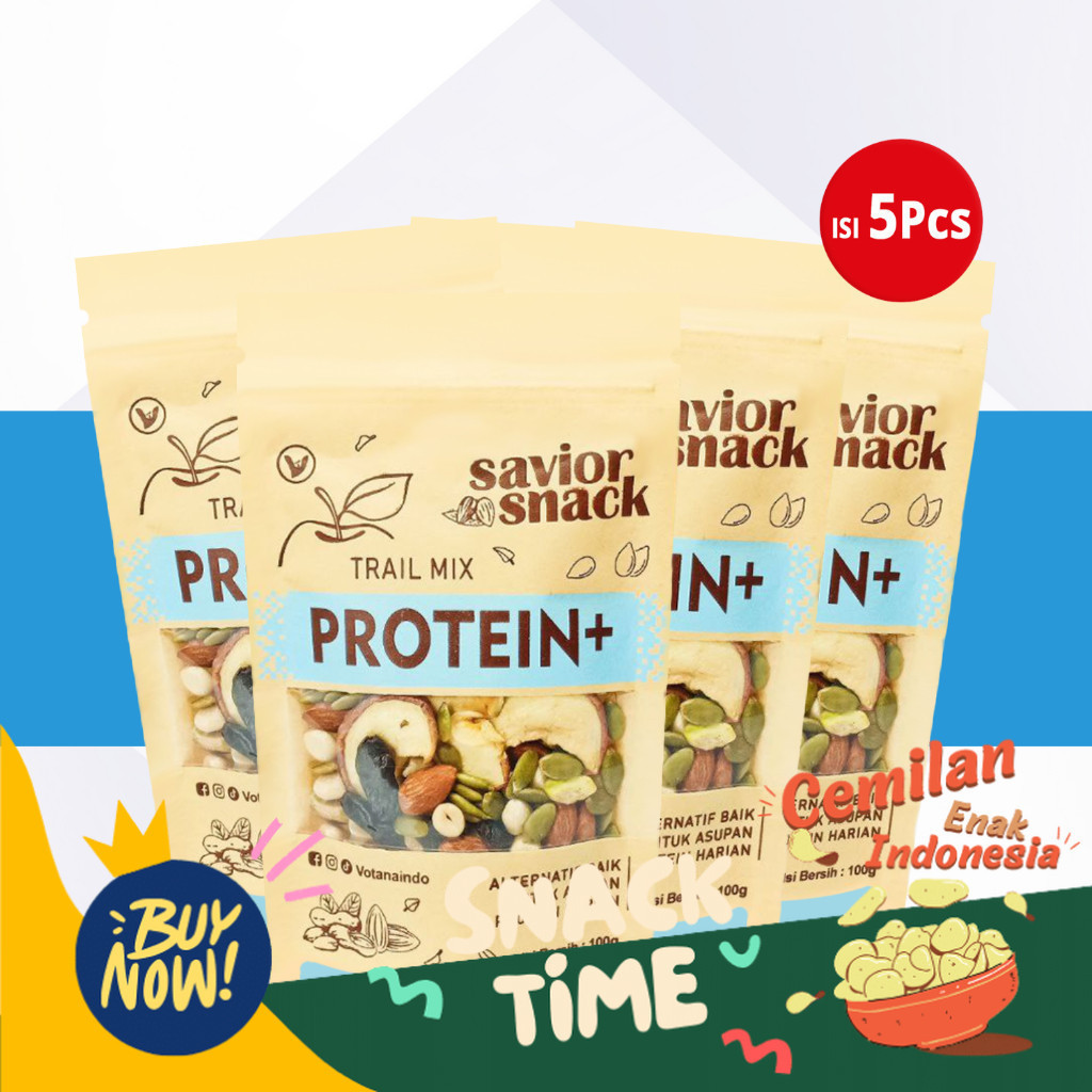 

Special Diskon Cemilan Enak dan Murah 1 Box Isi 5 Pcs Trail Mix Protein+ Kacang-Kacangan, Biji-Bijian, Buah-Buahan Kering Siap Makan - Savior Snack