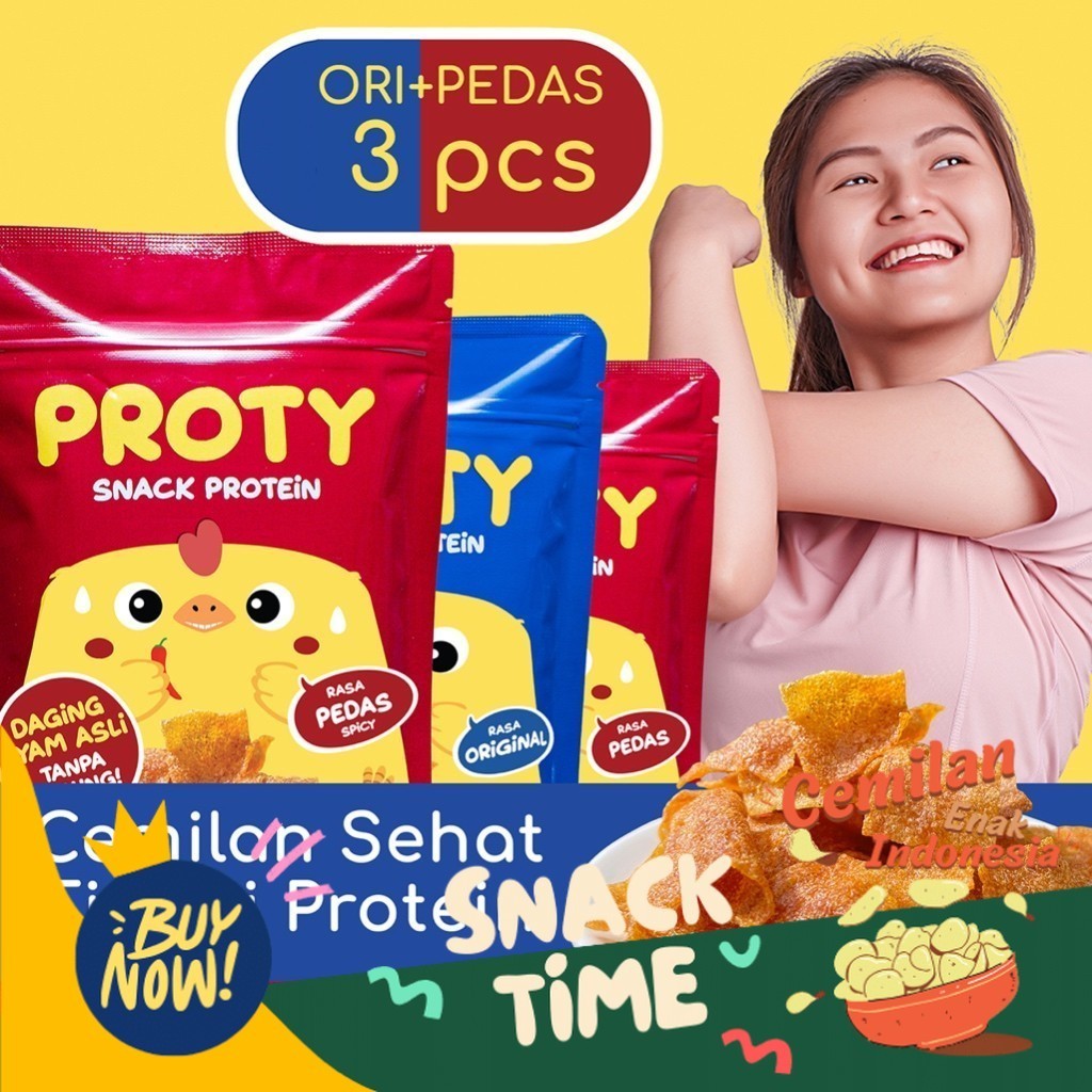 

Special Diskon Cemilan Sehat PROTY Chicken Chips Ori(1 pcs)+Pedas(2 pcs) Tinggi Protein