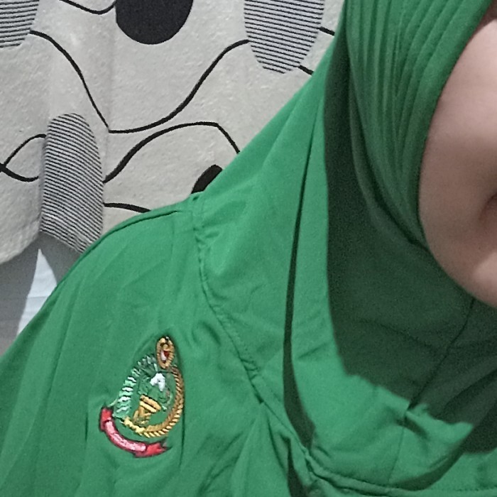 jilbab pso syari syar'i terbaru mupus logo persit jersey tebal hijau
