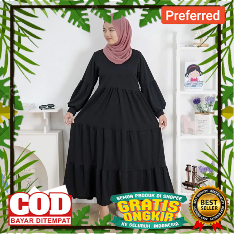 GAMIS MURAH KEKINIAN GAMIS SUSUN POLOS REMPEL 3 GAMIS WANITA MUSLIMAH GAMIS SYAR'I GAMIS TERLARIS// 