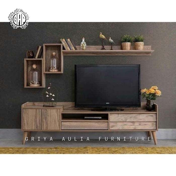 Bufet tv minimalis kayu jati Buffett tv modern dan rak pajangan