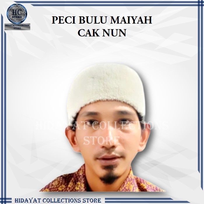 Peci Bulu Rusia Peci Maiyah Peci Bulu Cak Nun Peci Bulu Habib Bahar - Putih, All Size