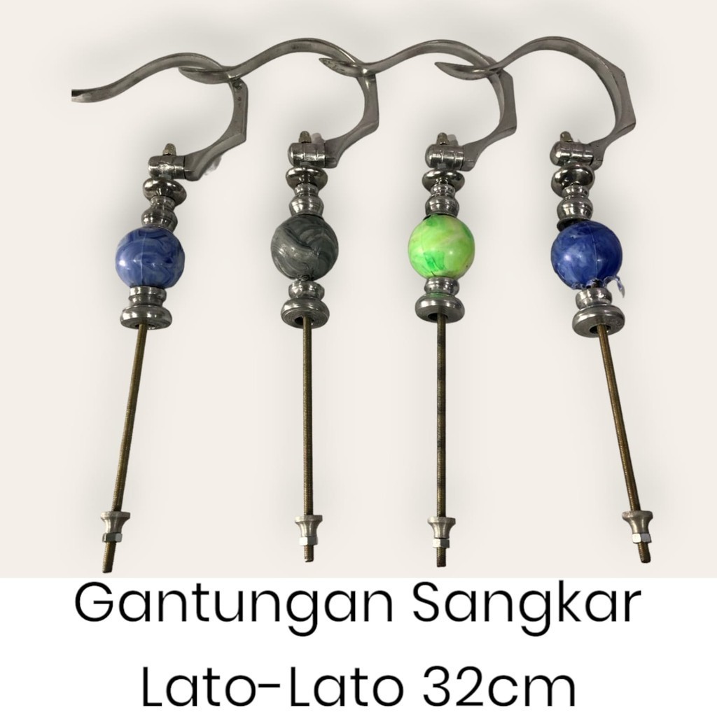 Gantungan Sangkar Kotak Pion Lato-Lato 32cm