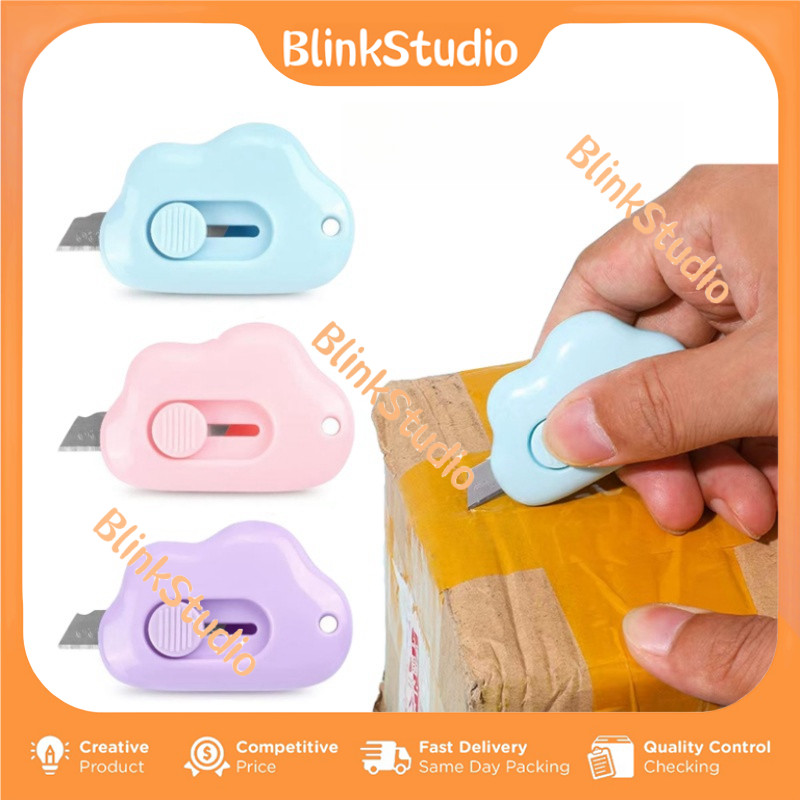 

BlinkStudio Mini Cutter Lucu Bentuk Awan Pisau Kartun Untuk Pembuka Paket Estetik Pisau Silet Portable Pisau Utilitas Yunduo Kecil Serbaguna