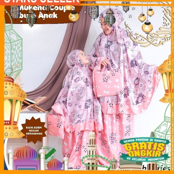 Mukena Anak Ibu Ukuran Lengkap Mulai dari 1 2 3 4 5 6 7 8 9 10 11 12  tahun  Murah - Bisha Official/