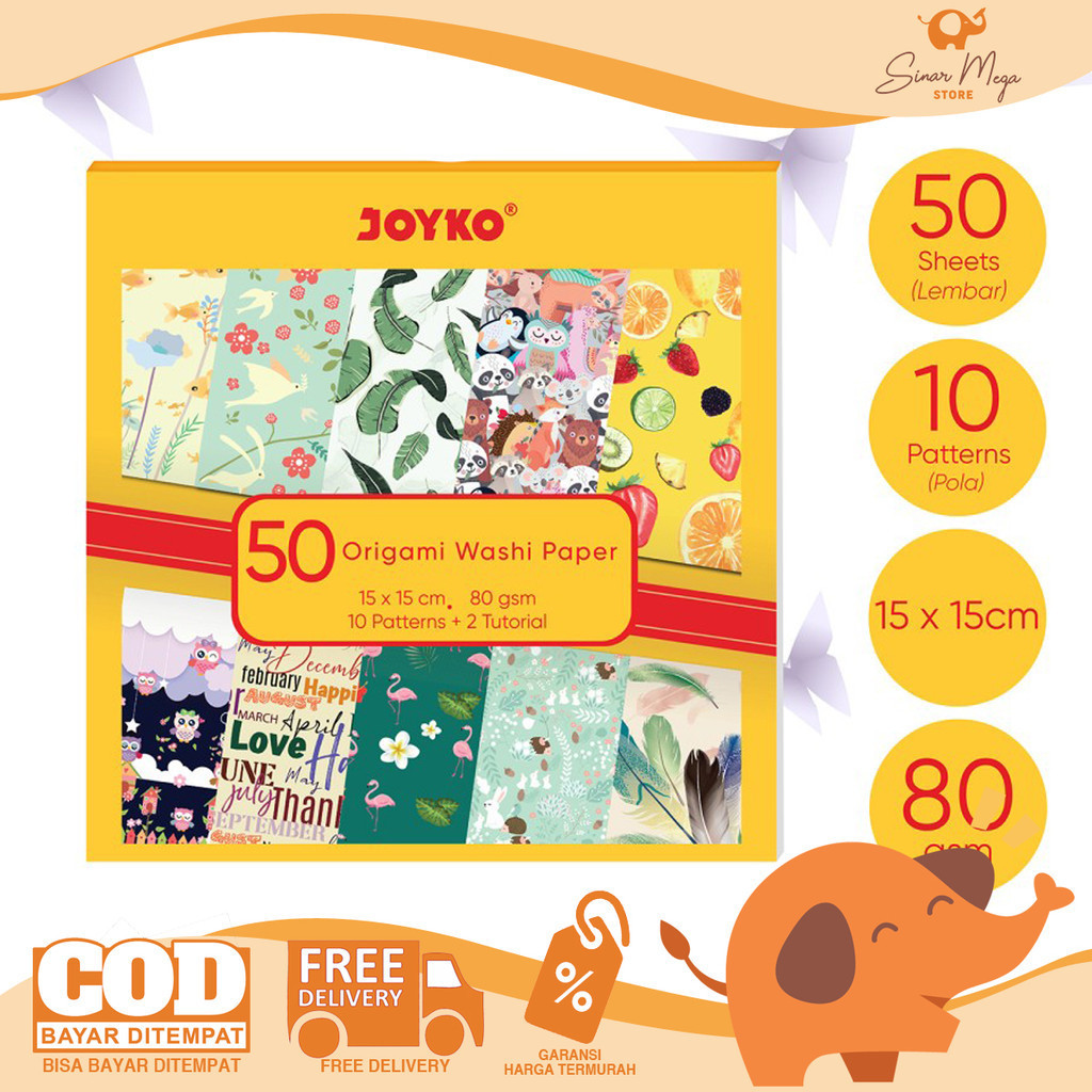 

Joyko Origami Paper OGP-303MIX Pattern Kertas Warna Lipat Seni 15 x 15cm Tebal Berkualitas