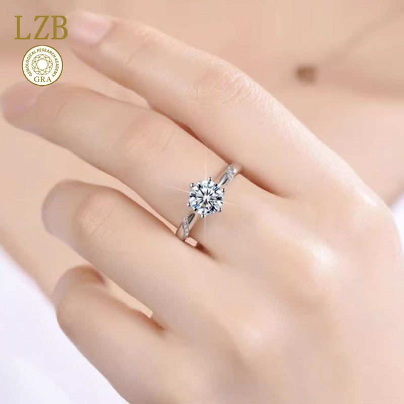 Cincin Berlian Kelas D Pt950 Platinum 3 Karat untuk Wanita