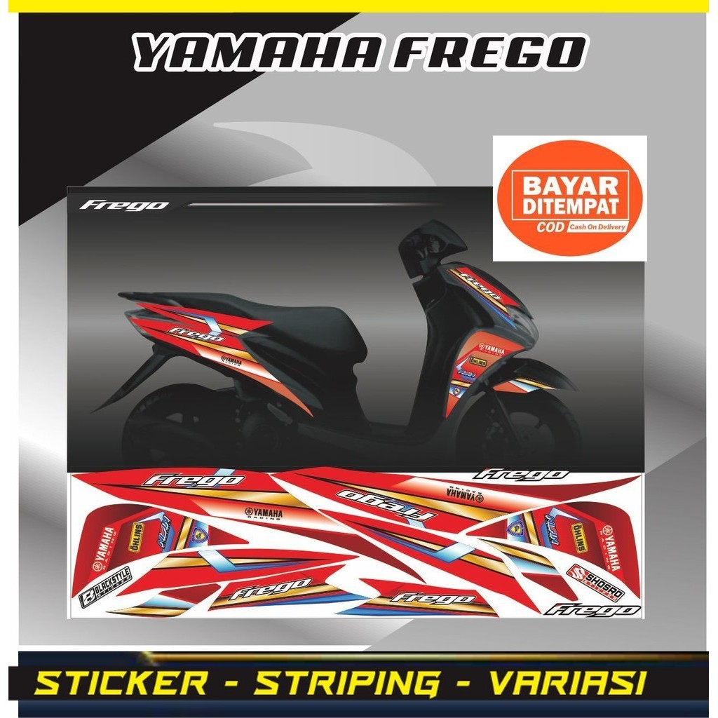 STIKER TERLARIS STRPING MERAH YAMAHA FREGO VARIASI STIKER Freego fi stiker variasi motor freego new 