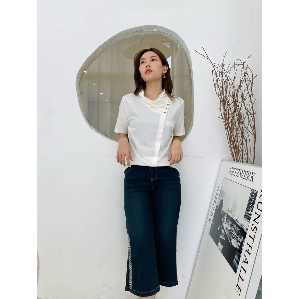 245072 | Kaos Stretch Polos Kancing Kerah Tinggi White Cream Blue Bata Orenge Grey Black