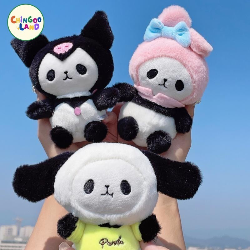 Chingooland Panda Sanrio Gantungan Kunci Plush Lucu Boneka Beruang Keychain