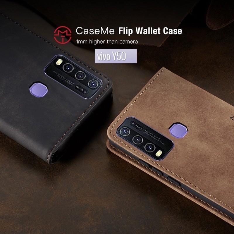 Flipcase Vivo Y30 Y30i Y50 Y20 Y20S Y12S Y20 (G) Premium Leather Flip Cover Magnetic Caseme