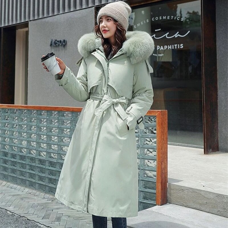 Winter Jacket Female Parkas -30 Degree Women's Winter Long Coats Hooded Fur Collar Thicken Warm Wint