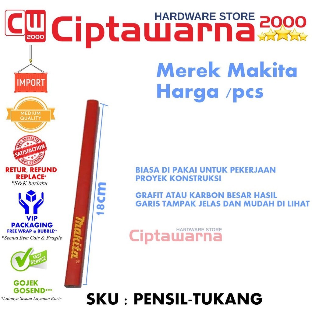 

Pensil Tukang Bangunan Proyek Besi Kaligrafi Ukuran - CwTc