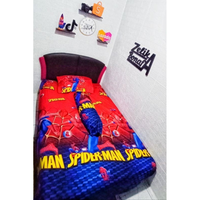 HANYA SPREI SET ANAK Motif Karakter Spiderman (TANPA SELIMUT) || Sprei Set Motif Karakter Spiderman 