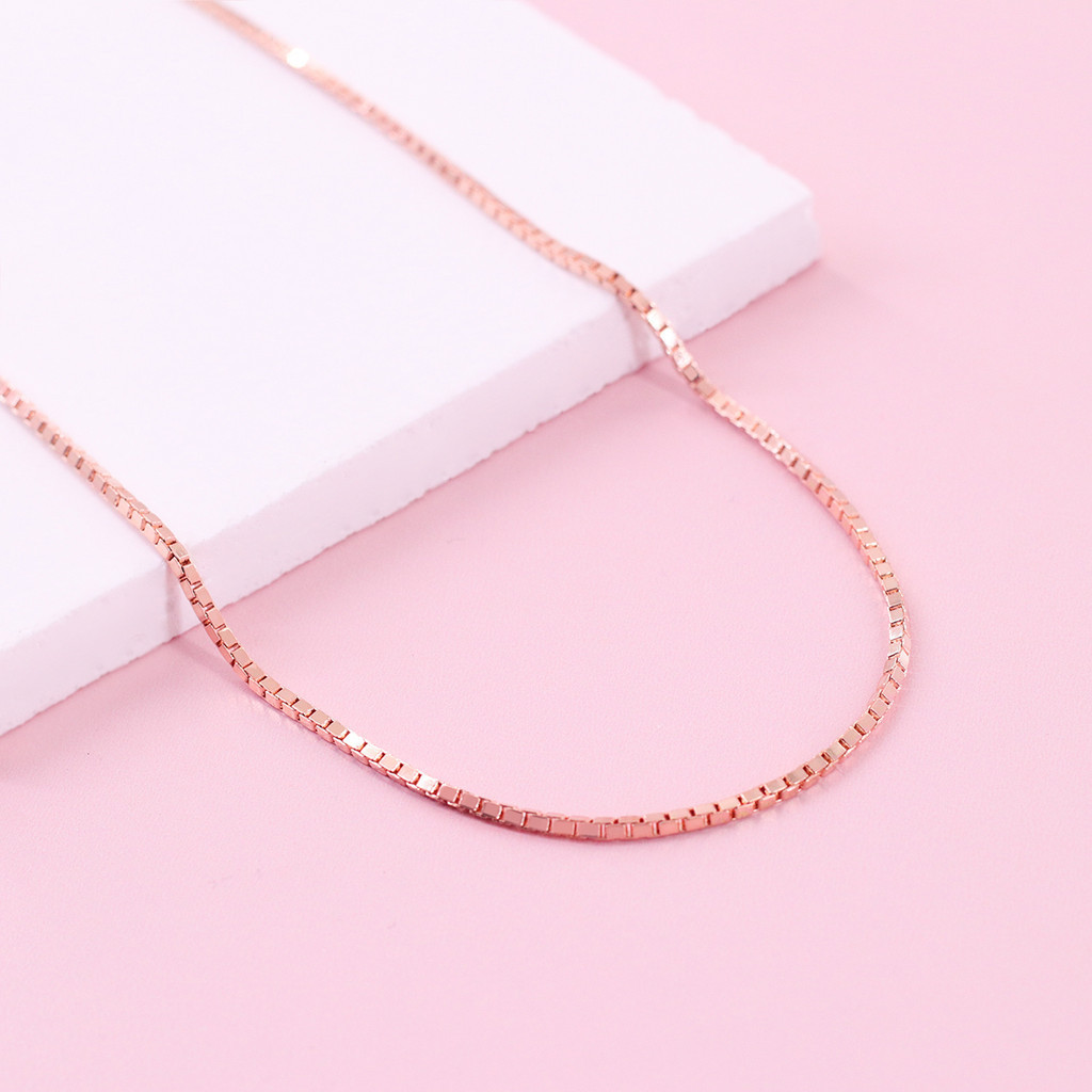 Xuping Kalung Italy Kaca Kotak Rose Gold Aksesoris Wanita