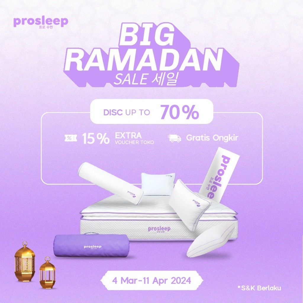 [Free Bantal PREMIUM] Prosleep Prospring L'atex Pillow Top - Kasur Spring Bed Pocket Spring Latex Pi