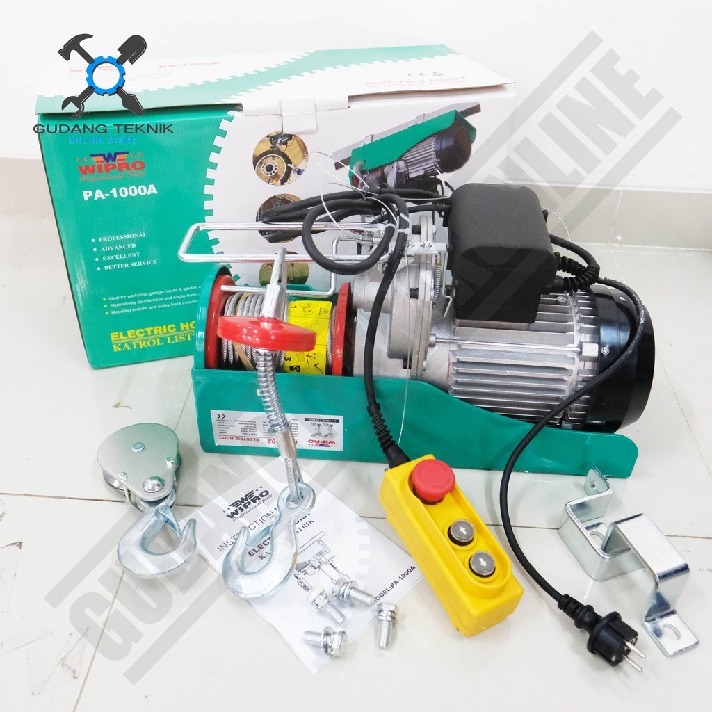 BIG SALE RAMADAN Electric Hoist WIPRO PA1000A 12 Meter / Hoist Katrol PA 1000A 12M Katrol Listrik WI