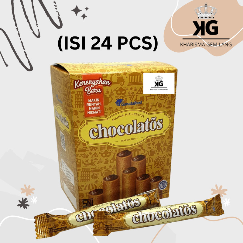 

KG - CHOCOLATOS BOX 250g (ISI 24 PCS) Biskuit Kue Kering Anak Dewasa Snack Biscuit Rasa Coklat Classic Wafer Roll