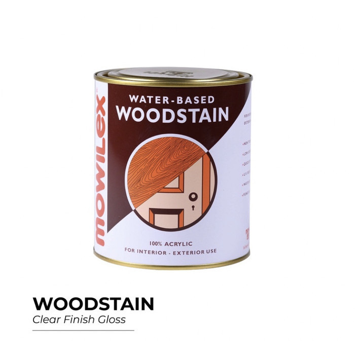 MOWILEX WOODSTAIN WATERBASED PLITUR KAYU PERNIS VERNIS POLITUR KAYU - CLEAR GLOSS