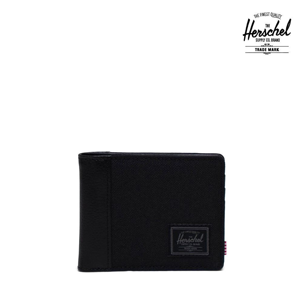 Herschel Hank Wallet Leather Os - Black Tonal