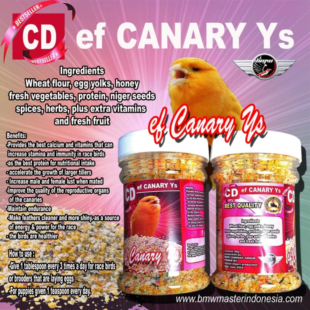 CD ef CANARY Ys Pakan burung Canary Untuk meningkatkan stamina & imun