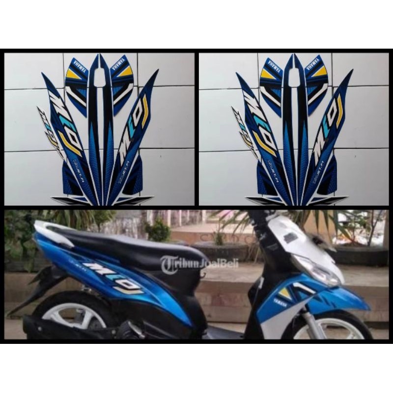 STIKER STRIPING LIS LES POLET PLAT PLISIR BODY MOTOR YAMAHA MIO J 2012 SPORTY BIRU