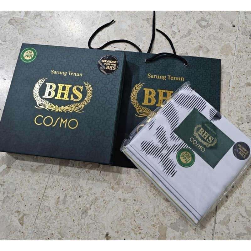 GH67UJ Sarung BHS Cosmo Polos hitam gold//sarung bhs original//sarung