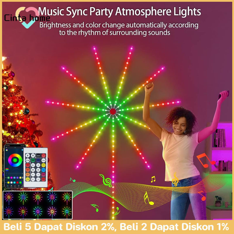 Lampu Strip LED Kembang Api LED Strip Warna-warni Bentuk Kembang Api Dengan Untuk Dekorasi Lampu Sta