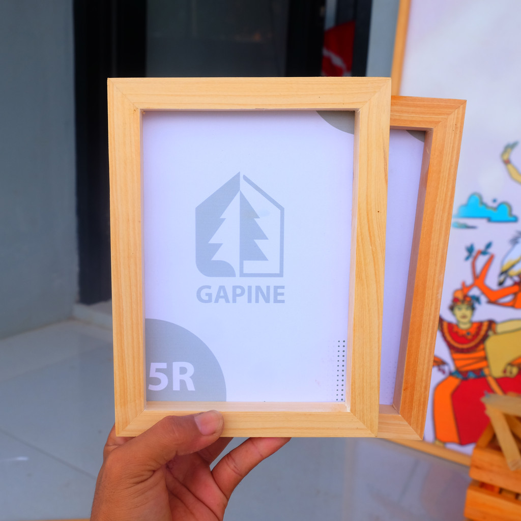 Gapine - Bingkai Pigura Kayu Jati Belanda 5R (127 x 178 MM)