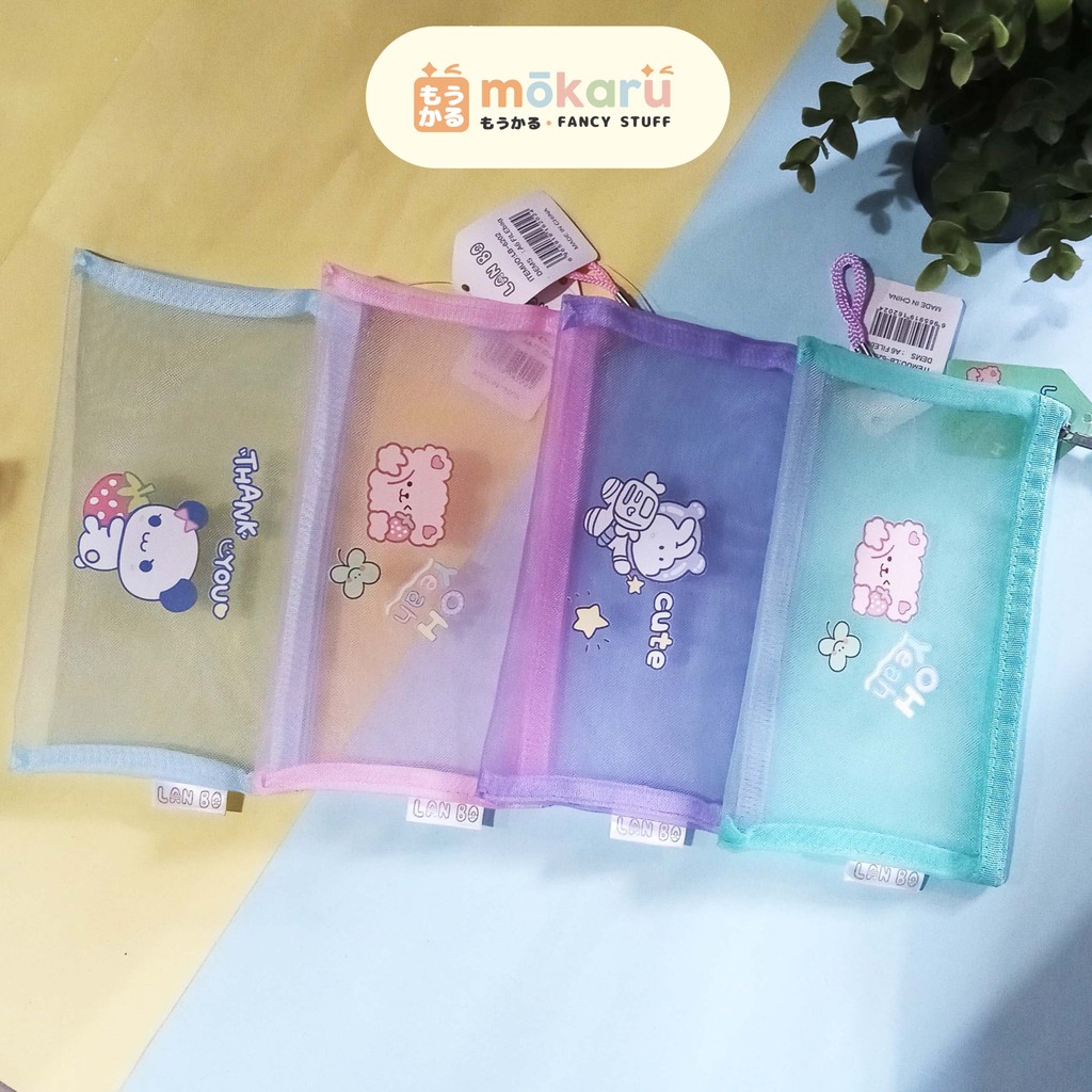 

Fancy Pocket File A6 Lanbo LB-6202 Tempat Pensil Jaring Pencil Case Lucu
