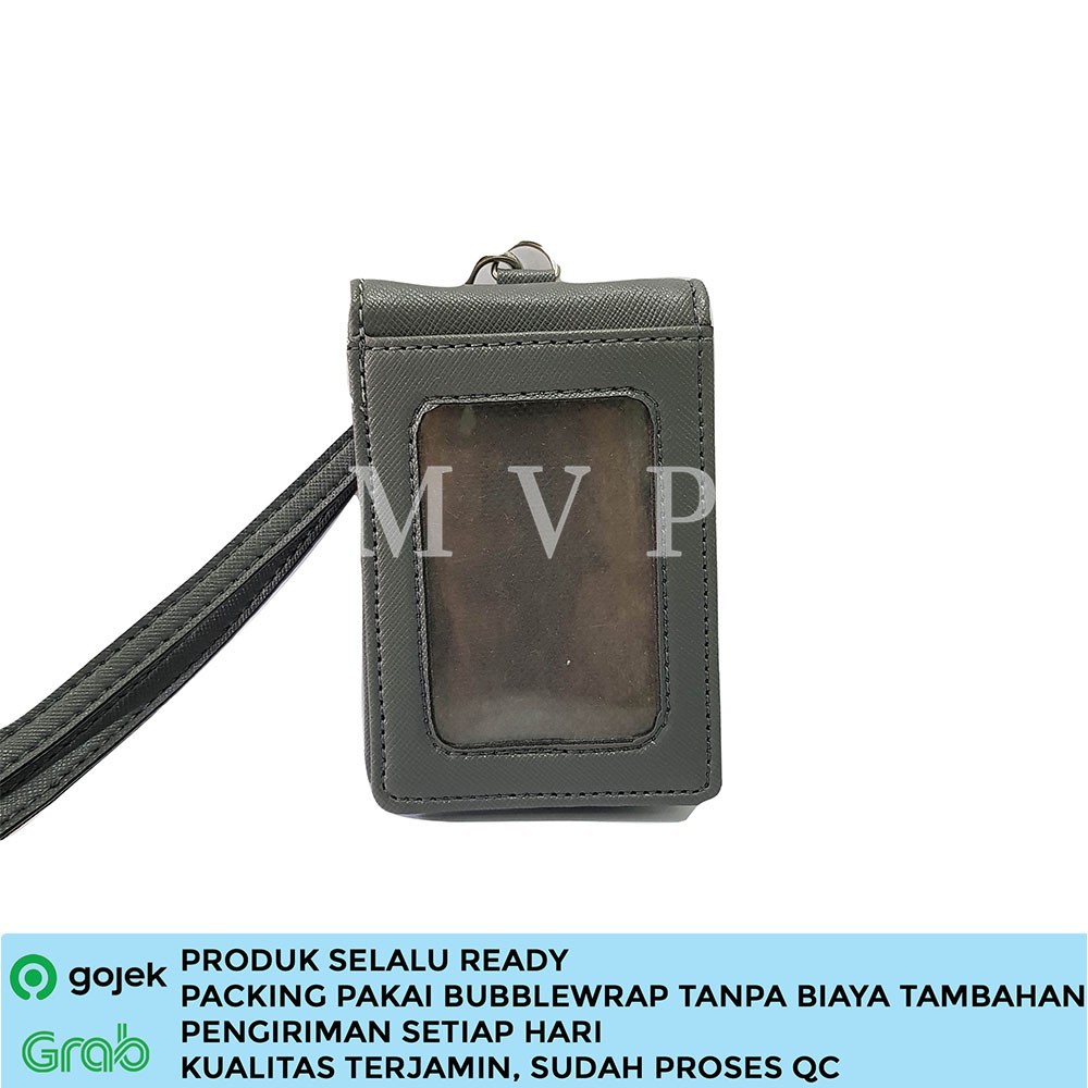

Name Tag Magnet Kulit PU Lanyard Kulit Magnet ID Card Holder Magnet Abu-abu