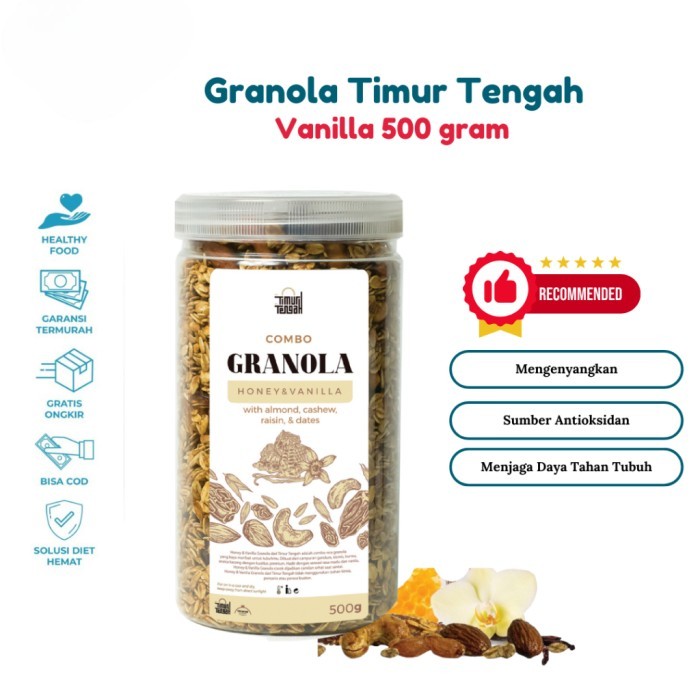

Granola combo Honey Vanila 500gr toples